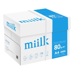 밀크 A4 복사용지(A4용지) 80g 2000매 1BOX