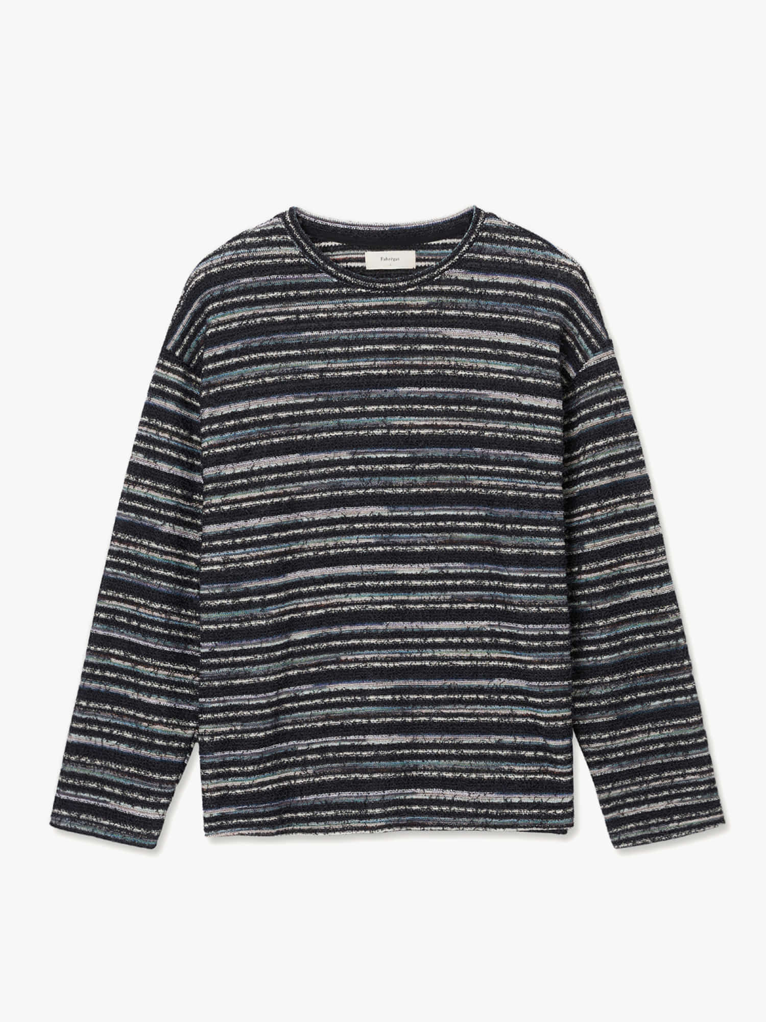 Fringe Stripe Long Sleeve (Dark Navy)