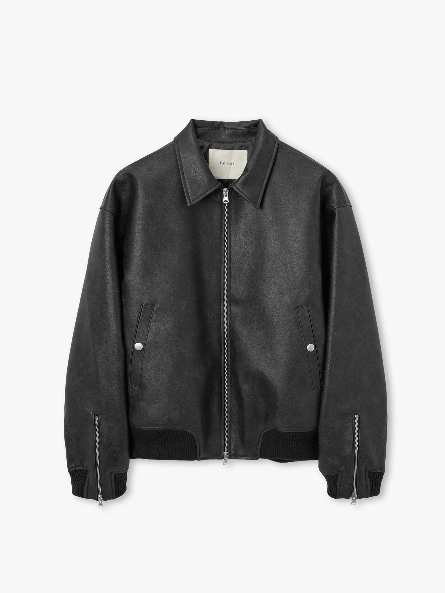 Bard Leather Bomber Jacket (Charcoal)