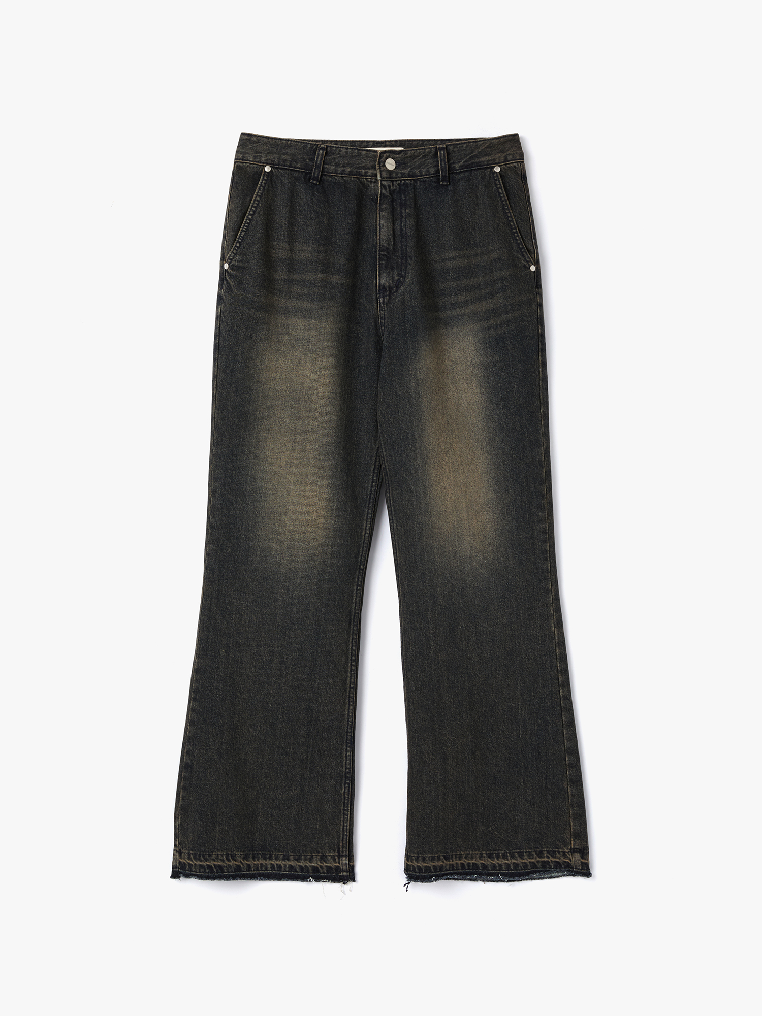 Kina Flare Denim Pants (Sand Black)