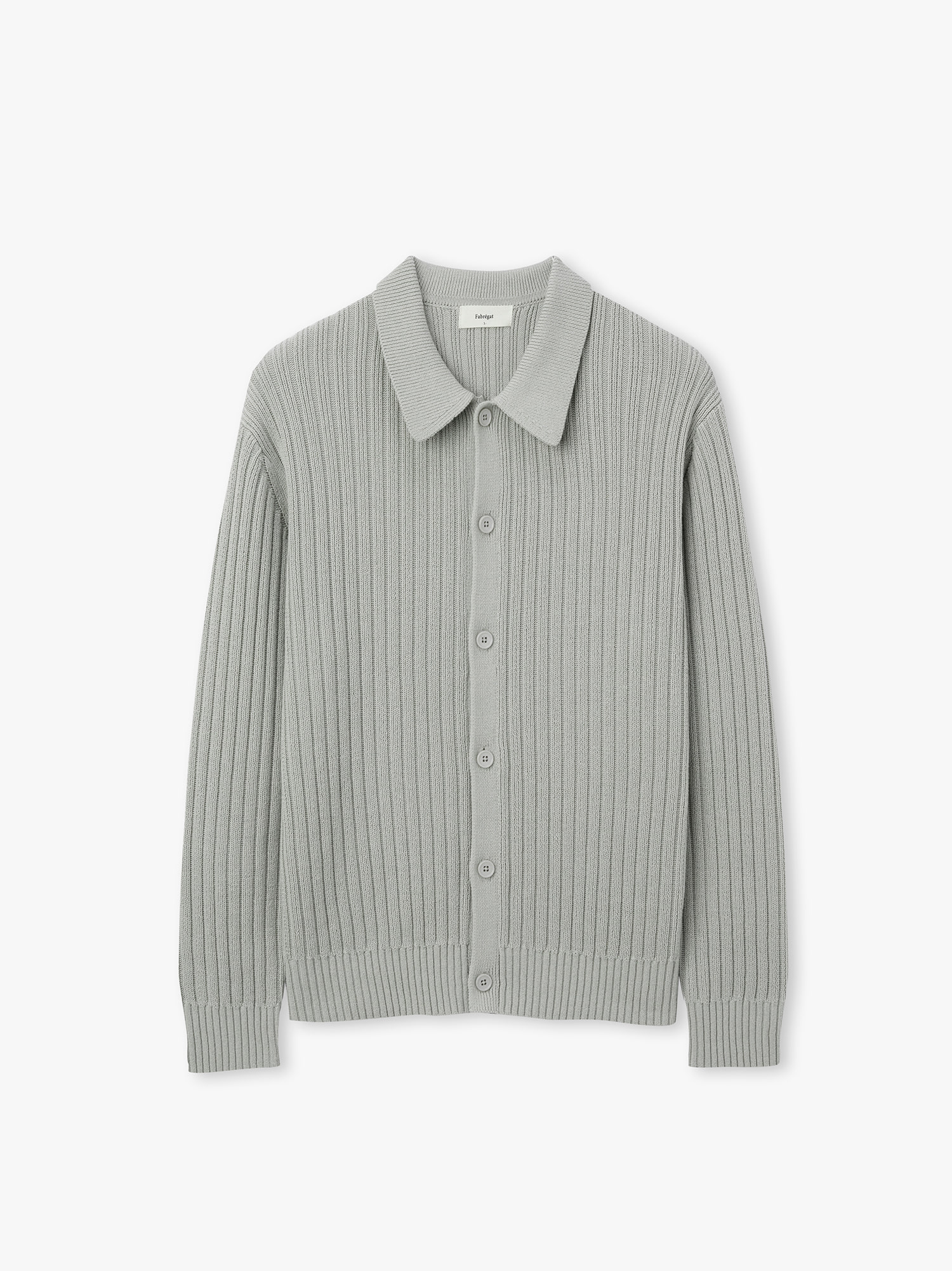 Gallagher Cotton Collar Cardigan (Sage Gray)