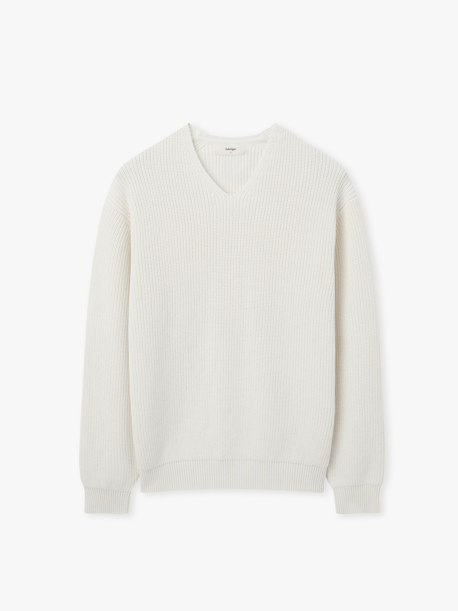 [derek] Heavy Cotton V-neck Knit (Ivory)