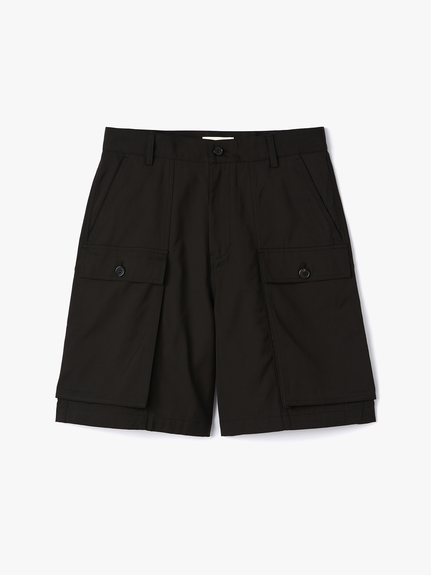 Chino Cargo Bermuda Pants (Black)