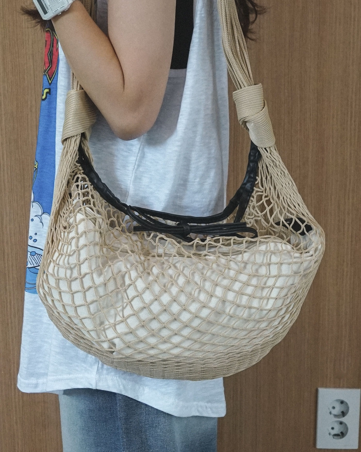【NOTKNOWING】韓国人気★Halfmoon Moto Cross Bag (LEATHER) NOT KNOWING】HALFMOON MOTO CROSS BAG(NYLON) / 【ノットノー