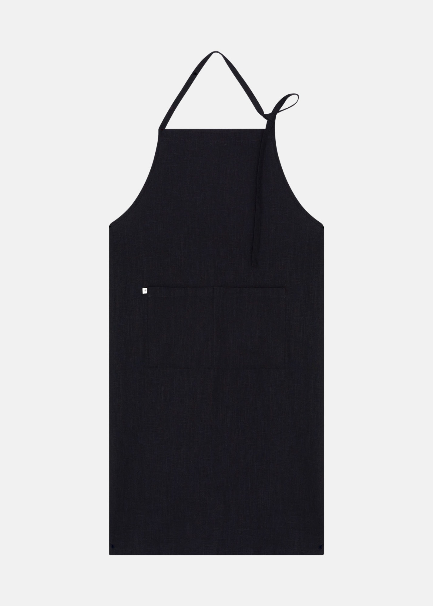 Linen Long Apron Black