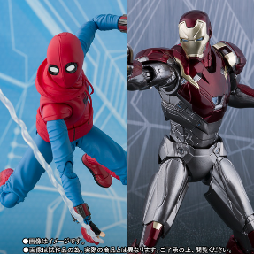 [신품][스파이더맨: 홈커밍] S.H.Figuarts 스파이더맨(스파이더맨: 홈커밍) 홈 메이드 수트 ver. &amp; 아이언맨 마크 47(카톤 박스 있음)