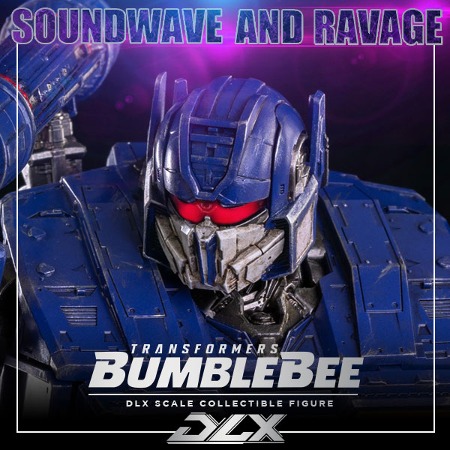 [중고][트랜스포머 시리즈] threezero SOUNDWAVE AND RAVAGE 트랜스포머 범블비 DLX 스케일 컬렉터블 피규어(박스 구겨짐, 배터리 없음, 발광 기믹 확인 불가)