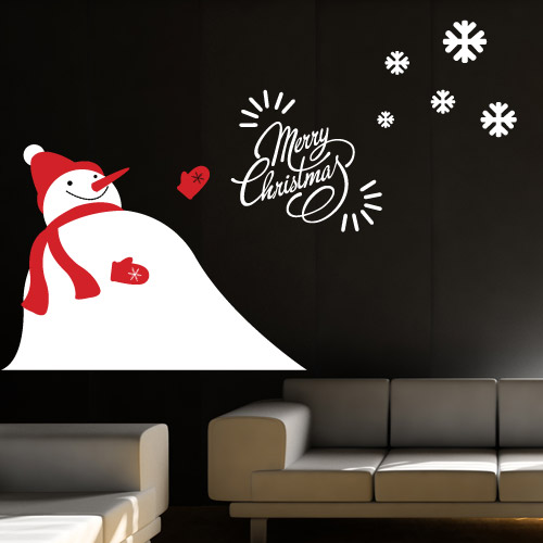 그래픽스티커 (cg722)-눈사람의메리크리스마스