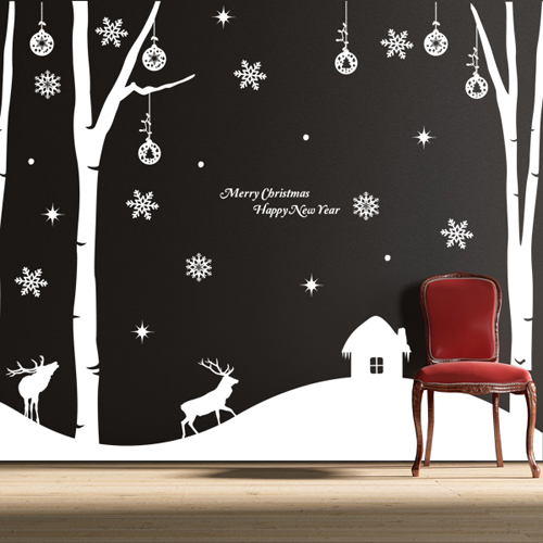 그래픽스티커(gm-cj073)-크리스마스날의 겨울나무