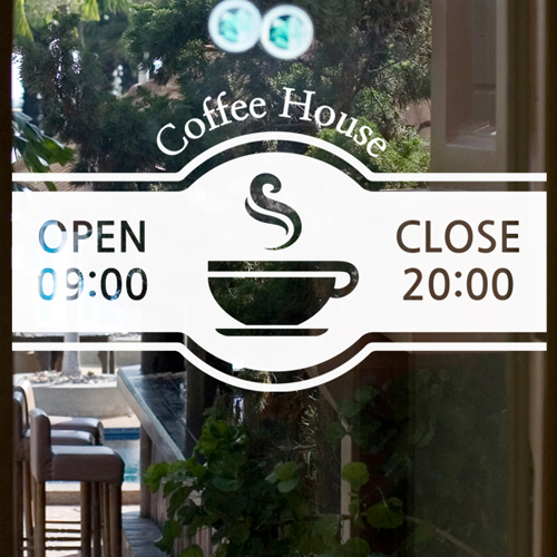 그래픽스티커(gm-ps075)-커피하우스 오픈앤클로즈