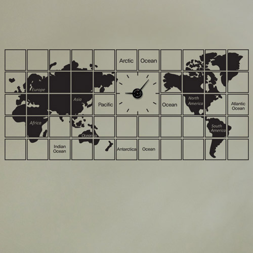 그래픽벽시계 (gm-ps176)-액자식세계지도_그래픽시계(중형)
