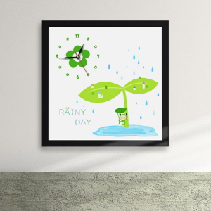 디자인액자시계(gm-cx087)-개구리와 비가 오는 날