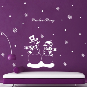 그래픽스티커(gm-ij016)-겨울날 눈사람 커플