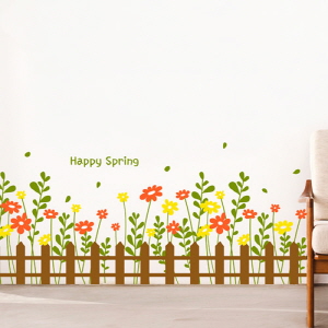 그래픽스티커 (gm-im538)-행복가득봄꽃울타리_그래픽스티커