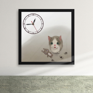 디자인액자시계(gm-ix079)-귀여운 고양이01