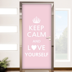 현관문시트지(gm-pm105)-Keep calm and love yourself(색상시리즈)