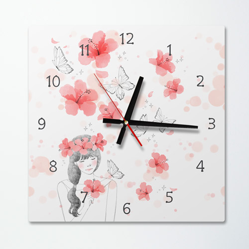 인테리어벽시계(gm-cb231)-꽃으로물든소녀_인테리어벽시계