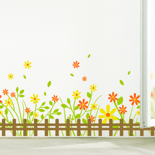 그래픽스티커(gm-ih403)-울타리가있는꽃들의정원