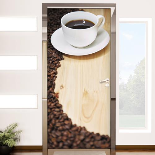 그래픽스티커(gm-io215)-커피콩과 따듯한 커피한잔