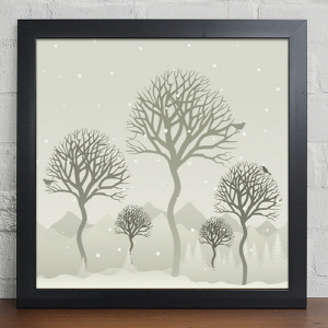 인테리어액자(gm-cw111)-눈오는날의나무풍경