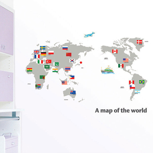 포인트 데코 스티커 세계 지도 (PS-58168)