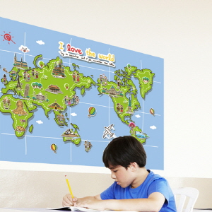 그래픽스티커(gm-ip266)-어린이세계지도(중형)