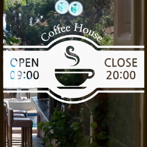 그래픽스티커(gm-ps075)-커피하우스 오픈앤클로즈