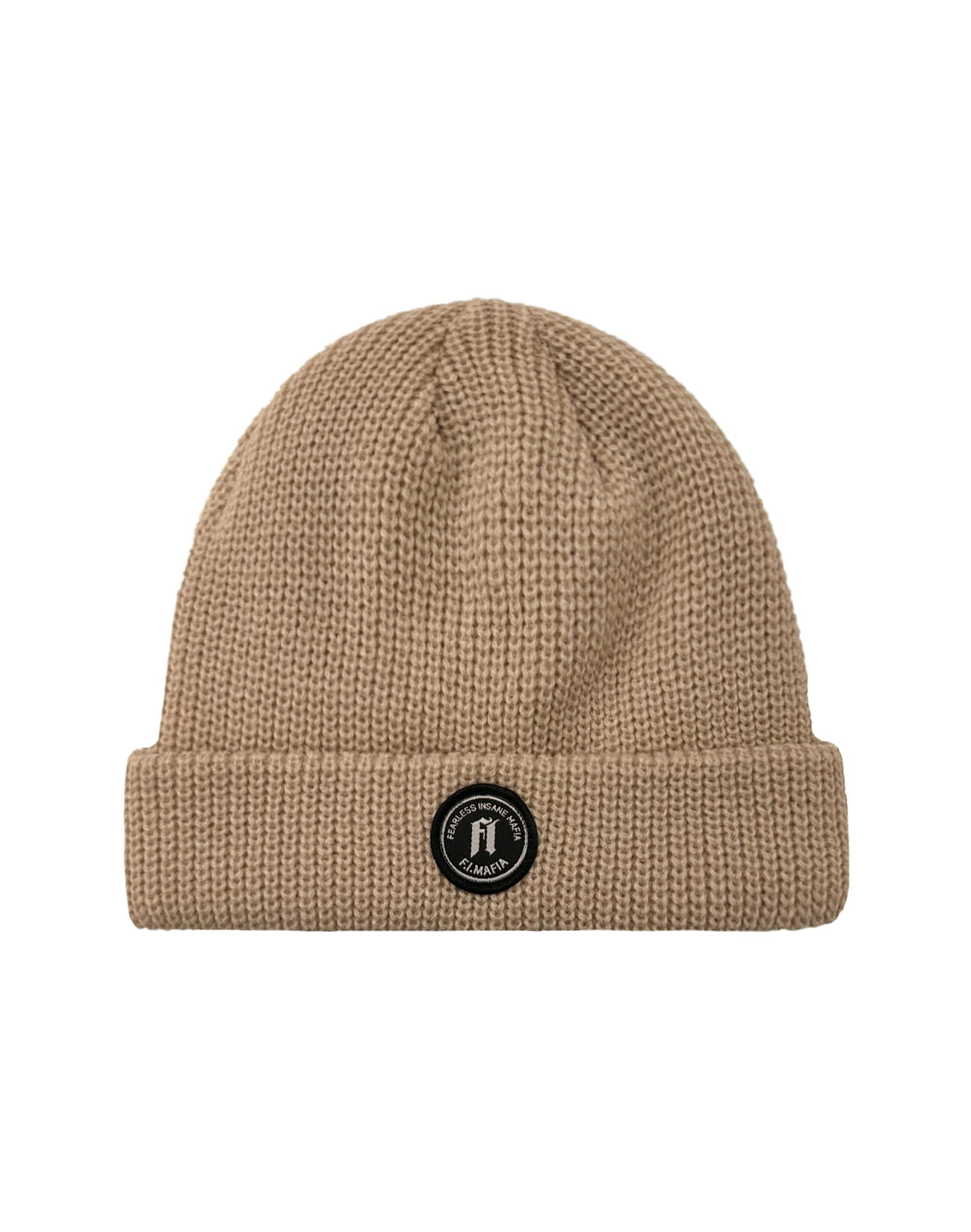 BLACK PATCH BEANIE - BEIGE, F.I.MAFIA, FIMAFIA, SNOWBOARD, 스노우보드