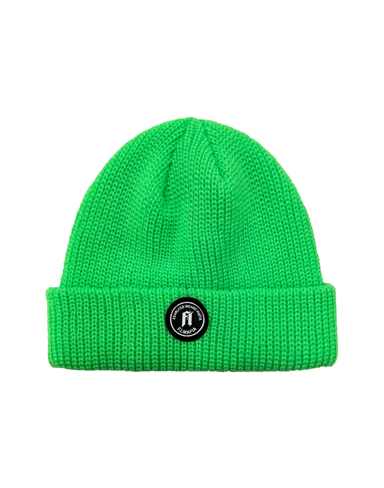 BLACK PATCH BEANIE - NEON GREEN 위클리 세일 제품, F.I.MAFIA, FIMAFIA, SNOWBOARD, 스노우보드