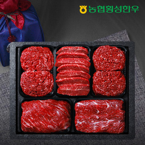 [농협횡성한우] 1등급 명품정육세트 6호 2.5kg(국거리2팩+불고기2팩+특수부위1팩) /팩당500g (특수부위:치마,부채,업진,차돌박이,아롱사태)