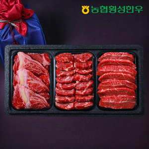 [농협횡성한우] 1등급 명품정육세트 1호 1.5kg (등심1팩+특수부위2팩) /팩당500g(특수부위:치마,부채,업진,차돌박이,아롱사태)