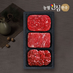 [농협안심한우] 1등급 정성가득정육세트 (국거리+불고기+사태)/팩당400g/총1.2kg