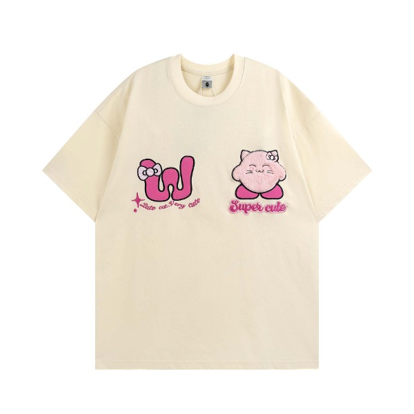 가바바 여성 일본 핑크 카툰 디자인 오버핏 반팔 티셔츠 G76976 - 10대, 20대, 30대 여성쇼핑몰 남성쇼핑몰 | 가바바