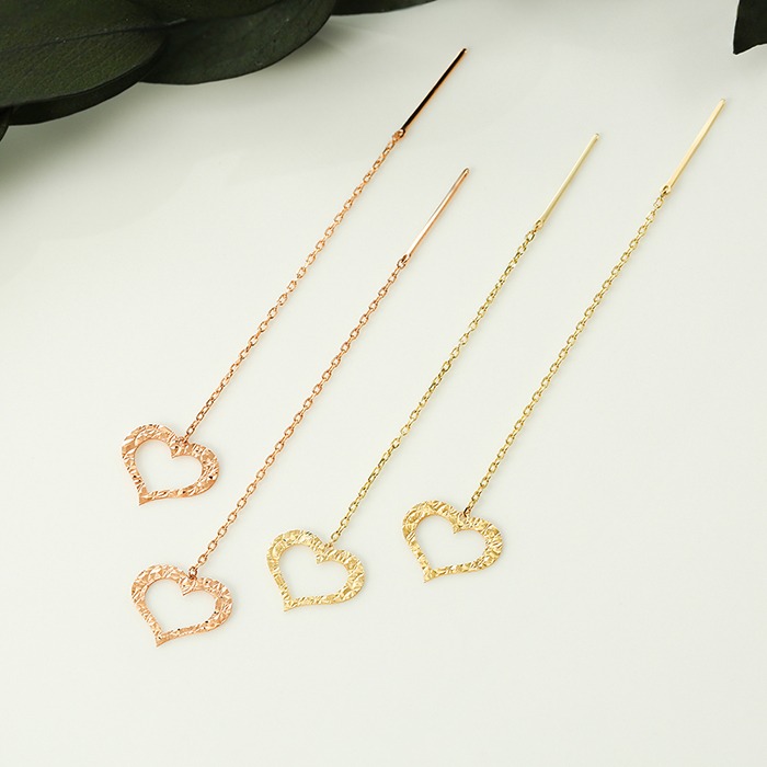 14K 18K 비쥬팝 샤인 하트 귀걸이 10023,14K,18K,jewelry