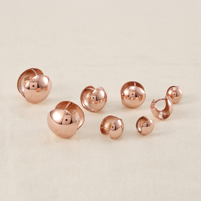 14K 18K 비쥬팝 소이 볼륨 볼 원터치 귀걸이 10039 (4type),14K,18K,jewelry