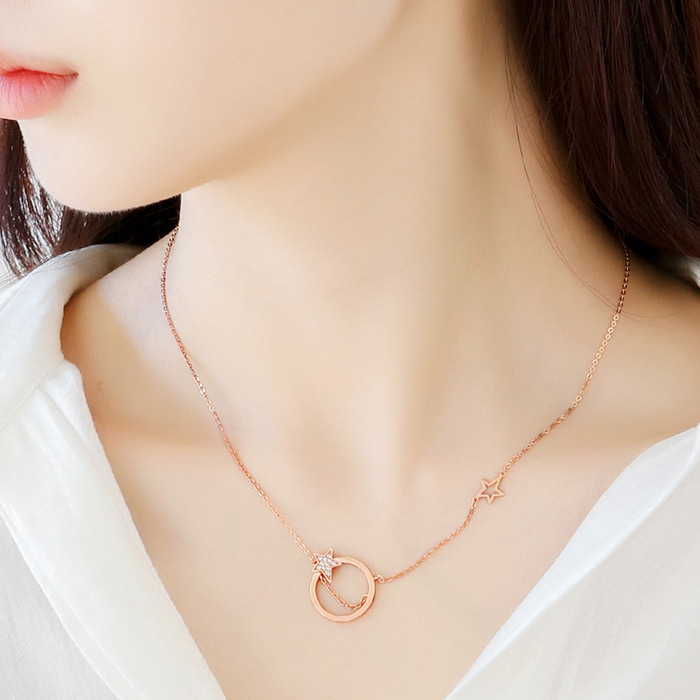 14K 18K 비쥬팝 별써클 목걸이 10744,14K,18K,jewelry