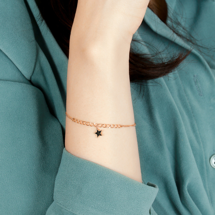 14K 18K 비쥬팝 검은별 체인팔찌 68978,14K,18K,jewelry