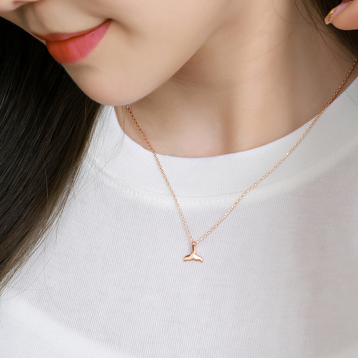 14K 18K 비쥬팝 행운의 고래꼬리 목걸이 68938,14K,18K,jewelry