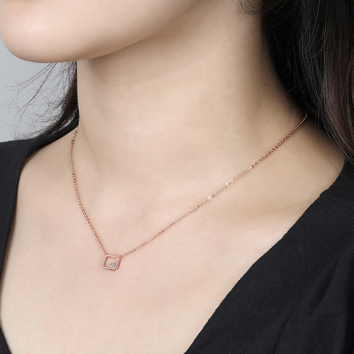 14K 18K 비쥬팝 모던 스퀘어 목걸이 40115,14K,18K,jewelry