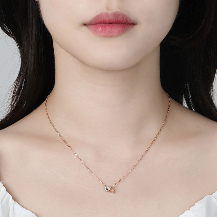 14K 18K 비쥬팝 큐브 크리스탈 목걸이 68436,14K,18K,jewelry