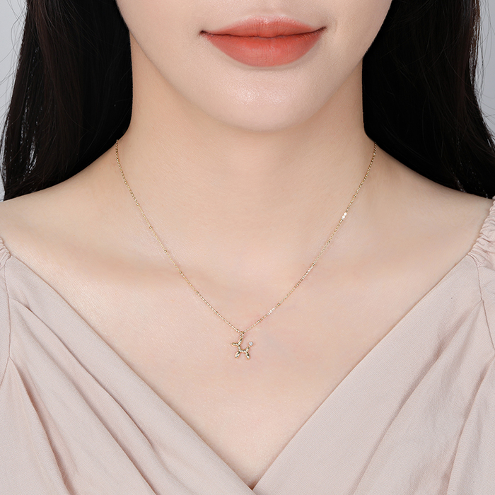 14K 18K 비쥬팝 풍선 강아지 목걸이 69590 (푸들ver),14K,18K,jewelry