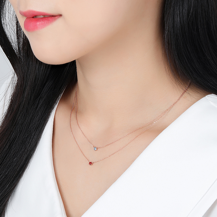 14K 18K 비쥬팝 탄생석 목걸이 40030,14K,18K,jewelry