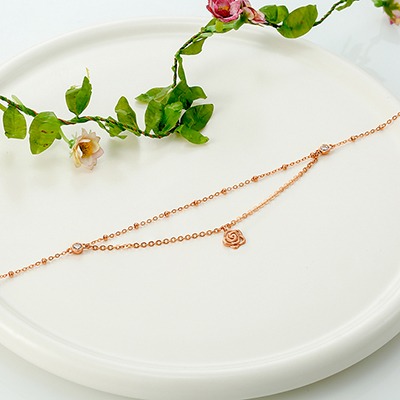 14K 18K 비쥬팝 로즈 볼체인 발찌 68294,14K,18K,jewelry