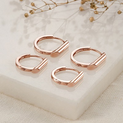 14K 18K 비쥬팝 라운드 스틱 귀걸이 16726 (2type),14K,18K,jewelry