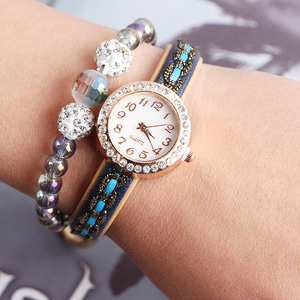 에스닉 비즈팔찌 손목시계/선물용 패션 팔찌 여성시계
