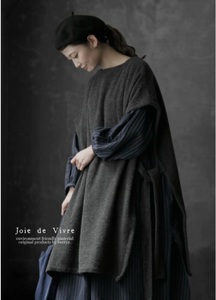 [리오더] Joie de Vivre 울 혼방 넵핑 롱 판초 베스트