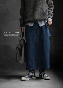 [리오더]﻿Joie de Vivre 인디고 코듀로이 빈티지 페인터 스커트﻿