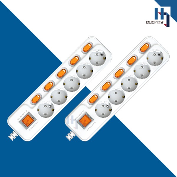 국산 접지 개별 멀티코드 멀티탭 멀티콘센트 5구 1.5M