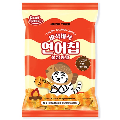 바삭바삭 연어칩 불짬뽕맛 스낵 40g 술안주 학생 간식