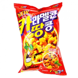 크라운 카라멜콘 땅콩 82g/캐러멜 땅콩 과자